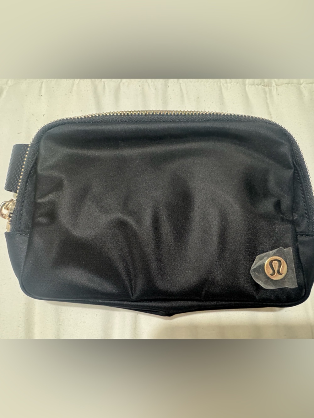 lululemon athletica Black belt Bag with Gold Logo. Brand new without tags!